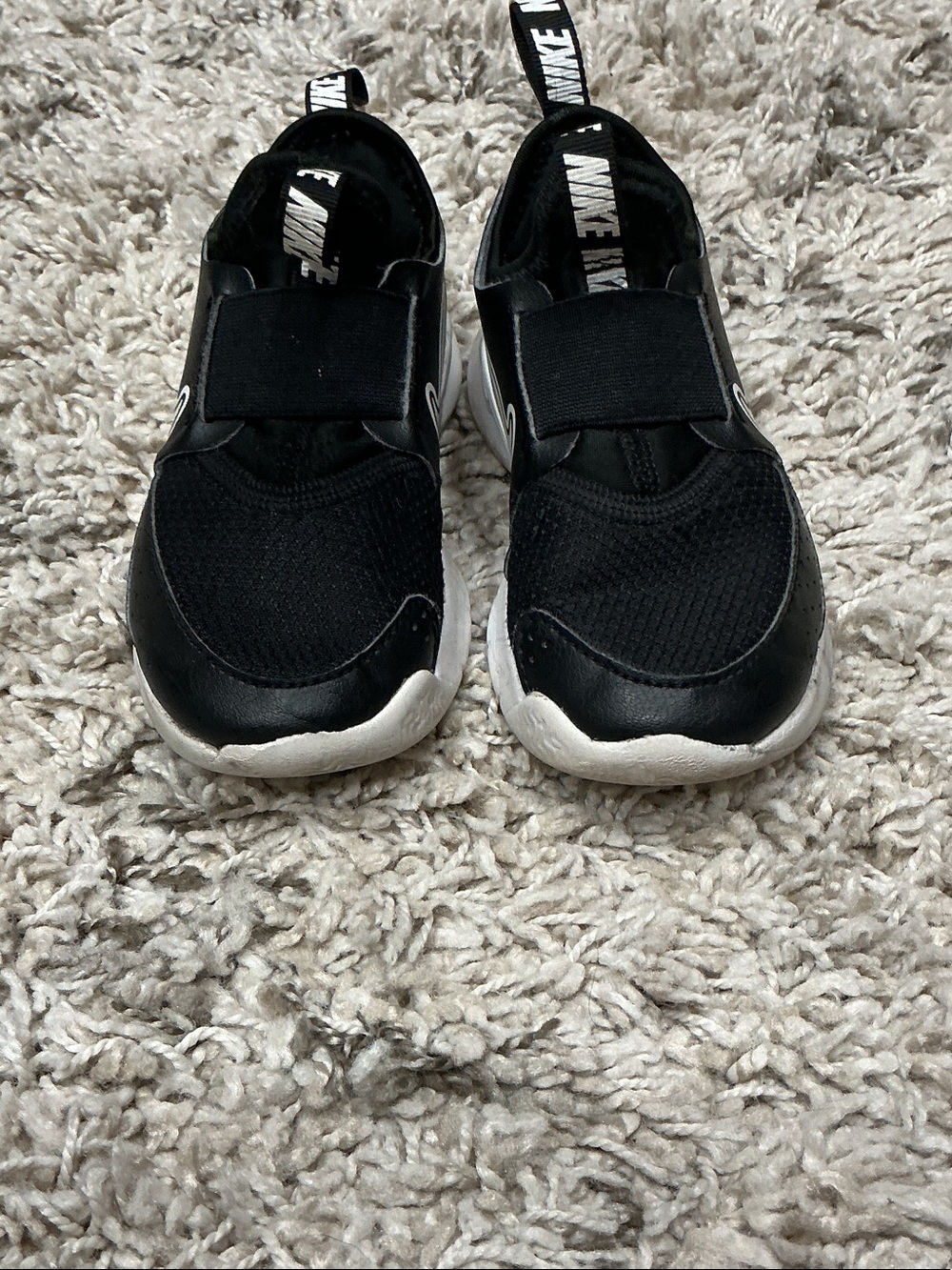 Nike Kids Black Slip-On Sneakers with White Soles